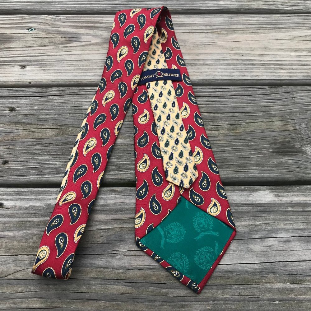 Tommy Hilfiger Men Tie 100% Italian Silk Classic N - Picture 4 of 9